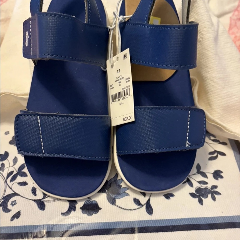 Kids Navy Blue Hook-and-Loop Sandals See Kai Run Toddler size 12